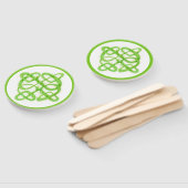ÉVENTAILS À MAIN ROND GREEN CELTIC KNOT (Non-assemblé)