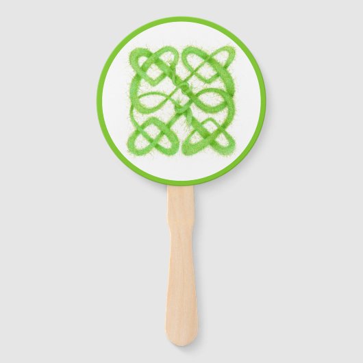 ÉVENTAILS À MAIN ROND GREEN CELTIC KNOT (Devant)