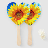 Éventails à main Tournesol et Abeilles (Devant et derrière)