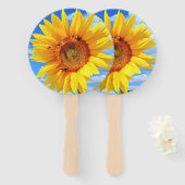 Éventails à main Tournesol Jaune (Devant et derrière)