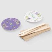 Éventails à motifs floraux violets (Non-assemblé)