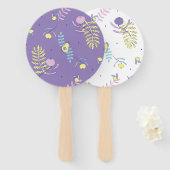 Éventails à motifs floraux violets (Devant et derrière)