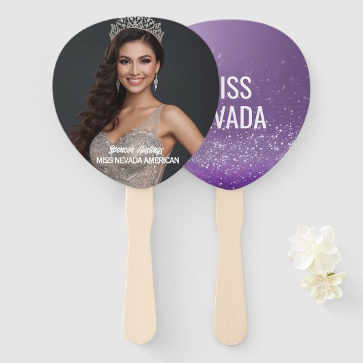 Éventails de fans de concours Violet Glam Public - (Devant et derrière)