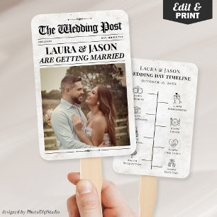 Éventails de journal de mariage, éventails de prog