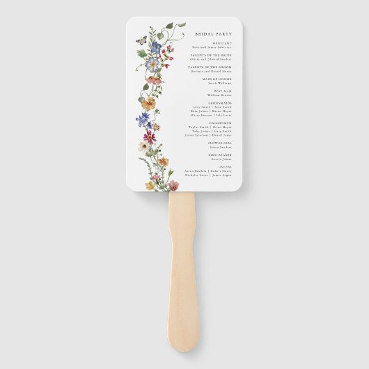 Éventails de main pour programme floral (Dos)