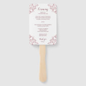 Éventails de mariage élégants - Programmes Rose Po (Dos)
