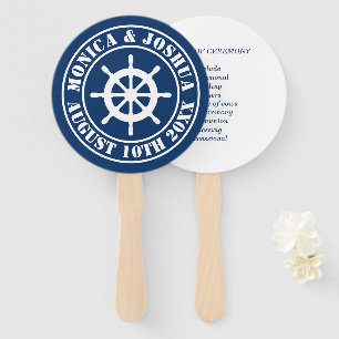 Éventails de mariage nautiques avec ordre de cérém