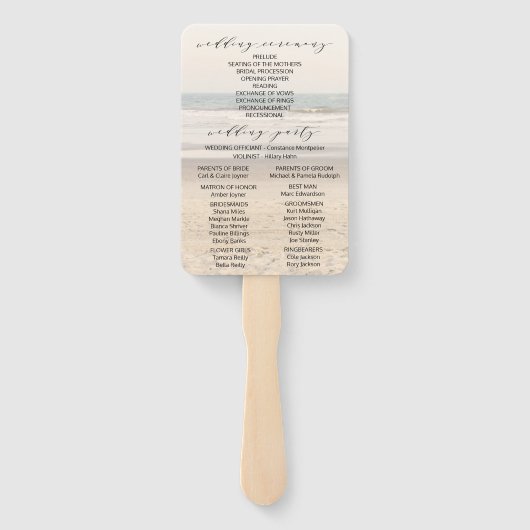 Éventails de plage pour arche de mariage (Dos)