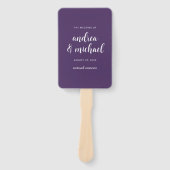 Éventails de programme de mariage à prune violette (Devant)