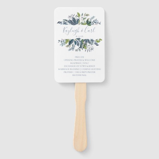 Éventails de Programme de Mariage avec Verdure | B (Devant)