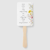 Éventails de Programme de Mariage Fleuris de Print (Dos)