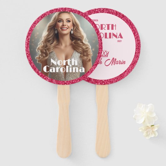 Éventails de supporters Rose Berry Sparkle - Lot d (Devant et derrière)
