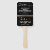 Éventails Élégants Mariage Or et Noir Set (Dos)