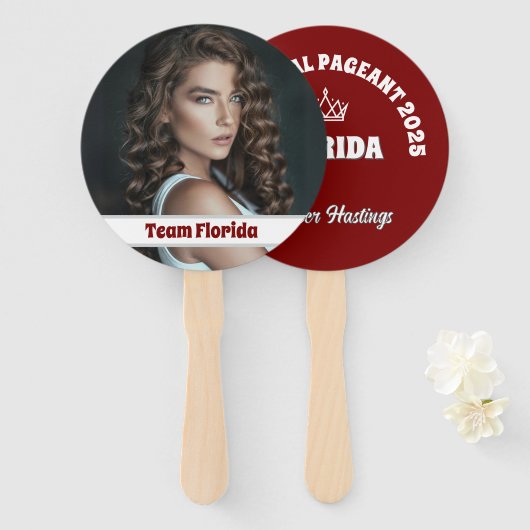 Éventails personnalisés pour concours de beauté -  (Devant et derrière)
