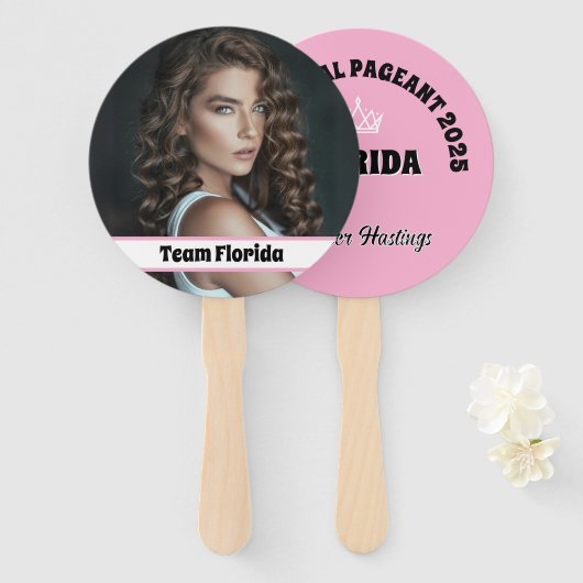 Éventails personnalisés pour concours de beauté - (Devant et derrière)