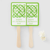 ÉVENTAILS RECTANGULAIRES GREEN CELTIC KNOT (Devant et derrière)