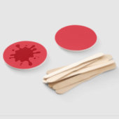 Éventails ronds personnalisés Rouge Tomate Splash (Non-assemblé)