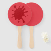 Éventails ronds personnalisés Rouge Tomate Splash (Devant et derrière)