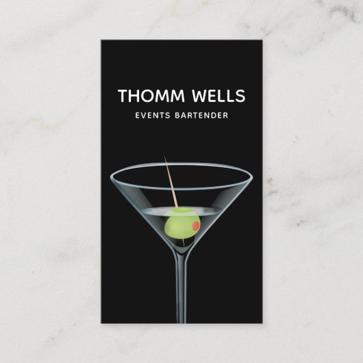 Events Bartender Martini Visitekaartje (Voorkant)