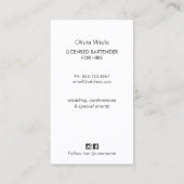 Events Bartender Visitekaartje (Achterkant)