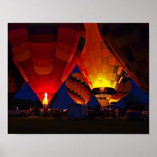 Events Glow Hot Air Ballon Fine Art Poster (Voorkant)