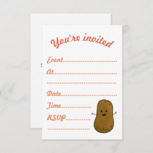 Events Invite, Cute Happy Potato Kaart