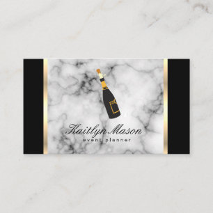 Events Marble Background Gold Trim en Black Visitekaartje