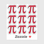 Eventuele aangepaste kleur pi symbool stickers (Vel)