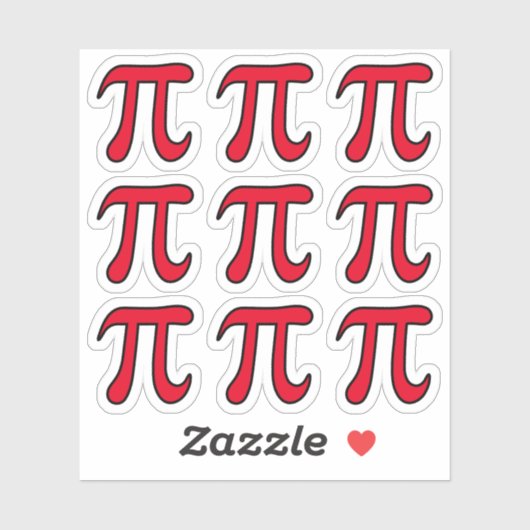 Eventuele aangepaste kleur pi symbool stickers (Vel)