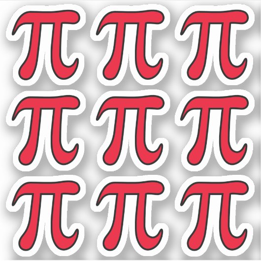 Eventuele aangepaste kleur pi symbool stickers (Voorkant)