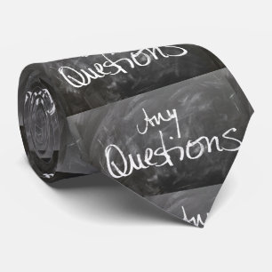 Eventuele vragen Krijtbordtekst Stropdas