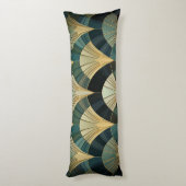 Eventures art deco - Goud op Smaragd Lichaamskussen (Achterkant (Verticaal))