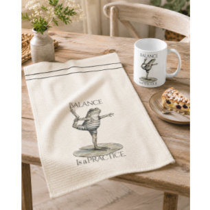 Evenwicht is een Praktijk Whimsical Keukenhanddoek
