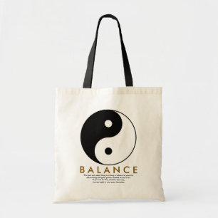 evenwicht tussen yoga yin yang en quote tote bag