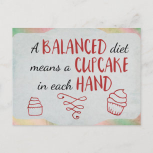 Evenwichtig dieet cupcake thema briefkaart