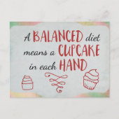 Evenwichtig dieet cupcake thema briefkaart (Voorkant)