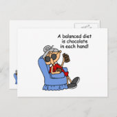 Evenwichtige chocoladedieet briefkaart (Voorkant / Achterkant)