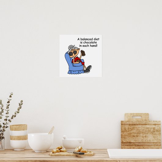 Evenwichtige chocoladedieet poster (Keuken)
