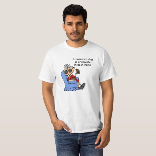 Evenwichtige chocoladedieet t-shirt (Voorkant volledig)