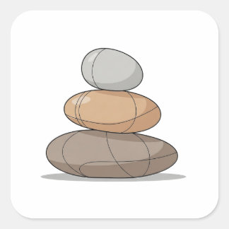 Evenwichtige Minimale Natuur Zen Vierkante Sticker