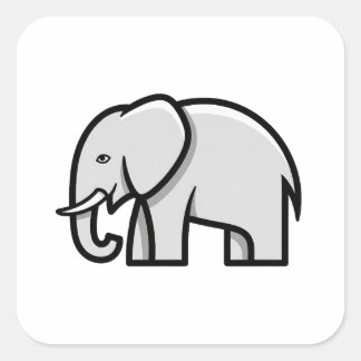 Evenwichtige Minimalistische Olifant Illustratie Vierkante Sticker