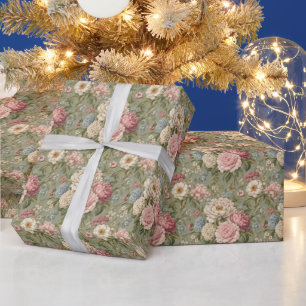 Evenwichtige Vintage Botanische Boeket Cadeaupapier