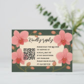 Ever After Orchid QR Code RSVP Card Kaartje (Staand voorkant)