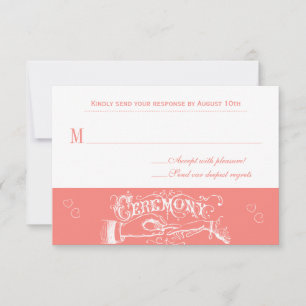 Ever After Peach Chalkboard Response Kaart