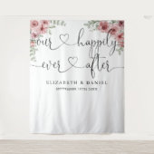 Ever After Script Rozen Trouwfoto Achtergrond Wandkleed (Voorkant)