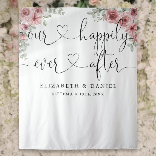 Ever After Script Rozen Trouwfoto Achtergrond Wandkleed