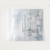 Ever After Script Winter Wedding Foto Achtergrond Wandkleed (Voorkant (horizontaal))