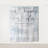 Ever After Script Winter Wedding Foto Achtergrond Wandkleed (Voorkant)