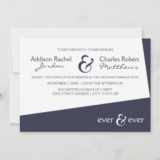 Ever & Ever Blue Angle - Invitation de mariage (Devant)