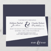 Ever & Ever Blue Angle - Invitation de mariage (Devant / Derrière)